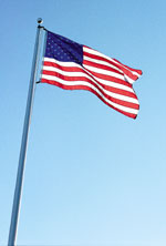 The Sept. 11 flag has faced wind damage due to wind and ice. Two flags are rotated every two months.
