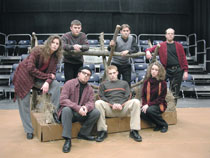 Clockwise from left, Amy-Nicole Hallenburg, Aaron Stockton, Brandon Painter, Drew Fethers, Rachel Mastic, Donald Leffert and Kris Stokes are seven of the 12 people acting in The Laramie Project. The play runs through Saturday at 7
