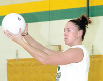 Jackie Gallagher, junior outside hitter, moved from the University of Idaho to Missouri Southern.
