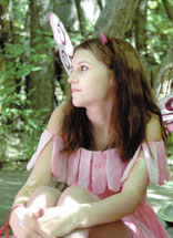 Amanda Ortiz portrays Pease Blossom, the fairy in The Enchanted Forest.
