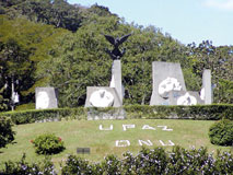 The monument at the University for Peace honors many leaders of Costa Rica.
