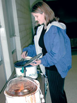 Rebecca Bridges, freshman criminal justice major, made her own chili with the help of her mother. Bridges was one of many students who participated in the Chili Feed.
