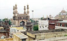 The Charminar is located in the hub of HyderabadÂ´s Old City, where much of the cityÂ´s Muslim population resides. The Charminar is often called HyderabadÂ´s Eiffel Tower.
