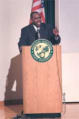 Leon Williams, director of intercultural affairs at Buena Vista University, was the MLK Day keynote speaker on Jan. 17.
