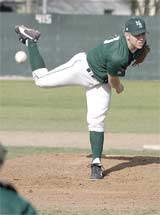 Sophomore pitcher Michael Meyer helps win the first game of a doubleheader against PSU March 28.
