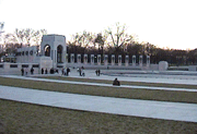 The National World War II Memorial in Washington, D.C. was opened on April 29, 2004 and formally dedicated on one month later.
