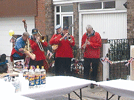 Several vets in England took up their instruments and played for crowds at the pubs.
