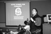 Dr. John Chuchiak IV, assistant professor of history at Missouri State University, gave a lecture on Hernan Cortes Oct. 4.
