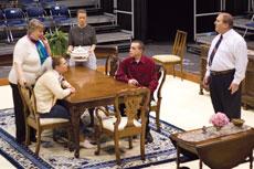 Southern Theatre students join faculty in a scene from the upcoming play, The Dining Room.
