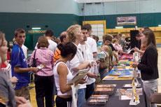 Students and parents attend the Annual Four States Regional College Fair Oct. 4. Seventy-six colleges and universities were represented at the event.
