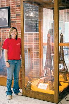 Ashley Harvey, a Webb City senior, created the 410 Eiffel Tower out of walnut her junior year in high school. The project took second place in state.
