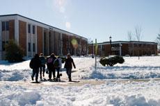 Because of the snow, icy sidewalks have made it difficult for students to walk on campus. Missouri Southern cancelled classes Nov. 30 and Dec. 1.
