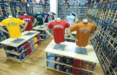 A general preview to the Steve & Barrys store. The store is scheduled to reside in Northpark Mall this summer. Steve & Barrys carries the largest collection of collegiate-licensed apparel in the nation, with more than 350 licenses to choose from and a wide variety of products.
