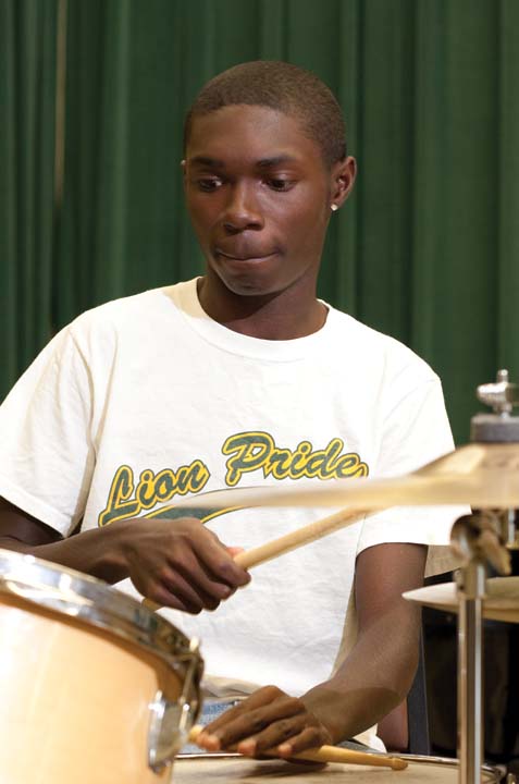 Arthur+Johnson%2C+a+junior+music+major+seeking+a+bachelor+of+arts+degree%2C+practices+his+drumming+skills+following+a+band+practice+on+Wednesday.+Johnson%E2%80%99s+major+is+on+a+list+of+programs+not+meeting+state+criteria.%0A