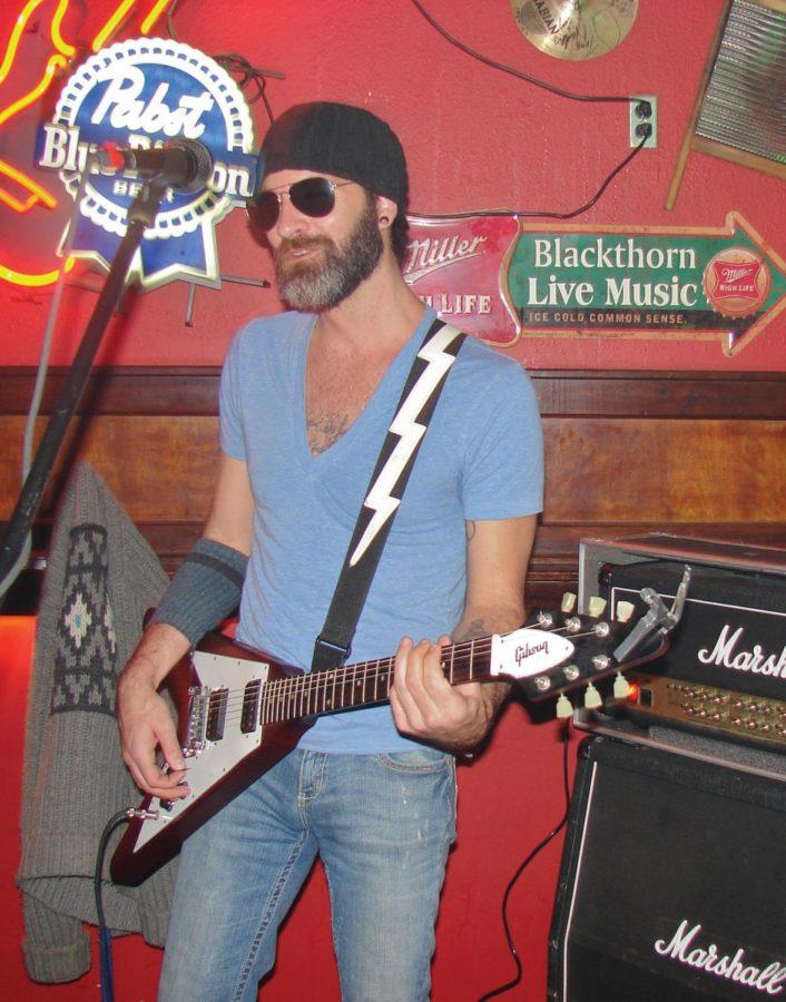 Benjamin Del Shreve, from Fayettville, Ark., at Blackthorn Pizza & Pub playing a show on Dec. 2, 2011.
