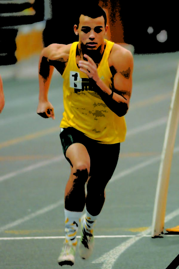Sophomore Jayce Thomas finishes third in the 1,000-meter at the MSSU Lion Invite.

