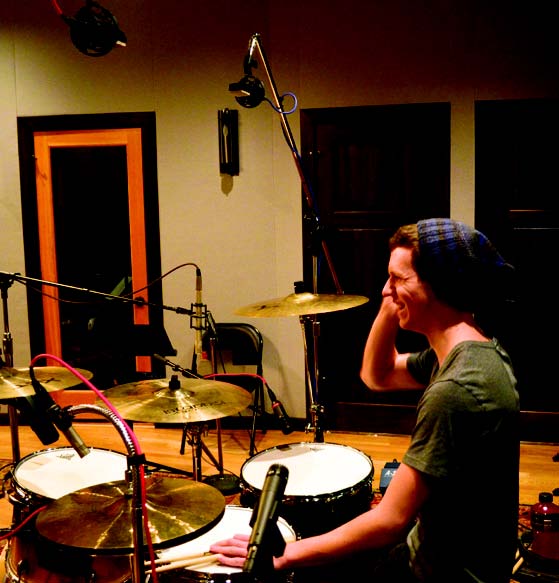 Drummer Jason St.Clair ready record at Catch This Music Studios.
