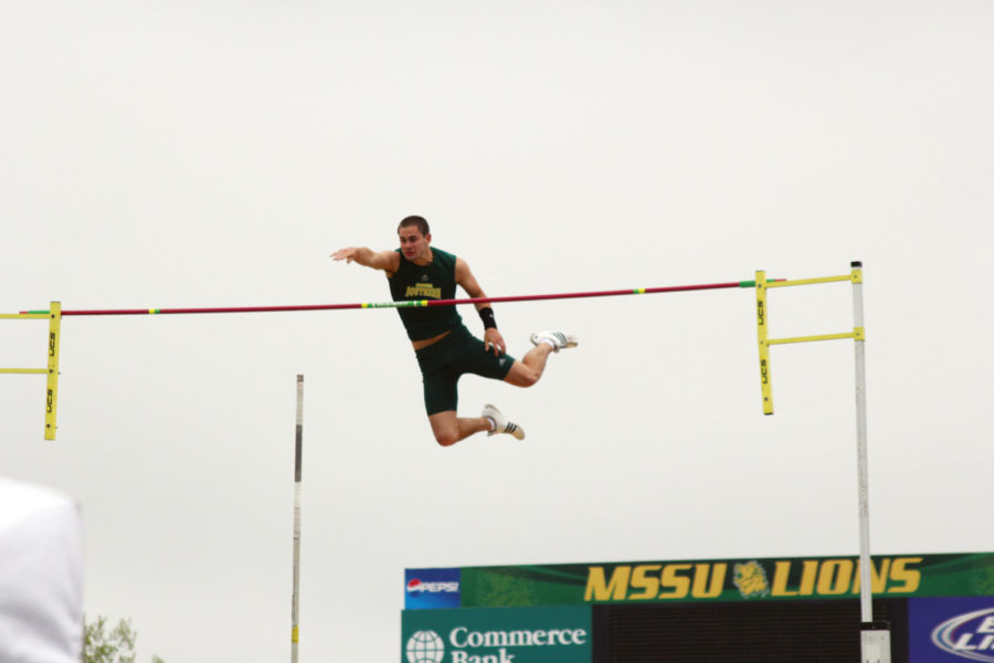 Michael Juergens pole vaults at the Bill Williams/Bob Laptad Invite at Missouri Southern on April 24.