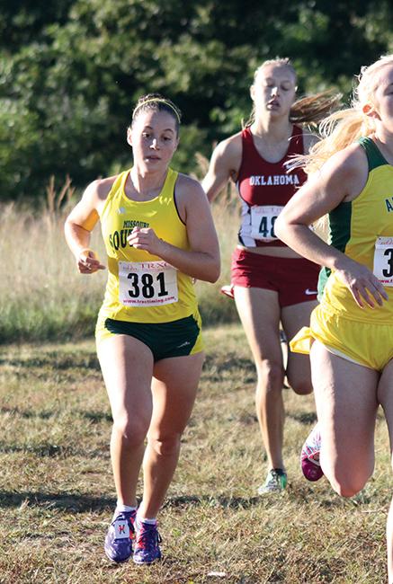 Freshman Sierra Gray races at the Southern Stampede earlier this season on Sep. 21. Gray placed 52nd at the MIAA Cross Country Championships on Oct. 26.