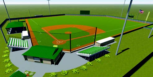 Architects rendering of the new MSSU baseball facility