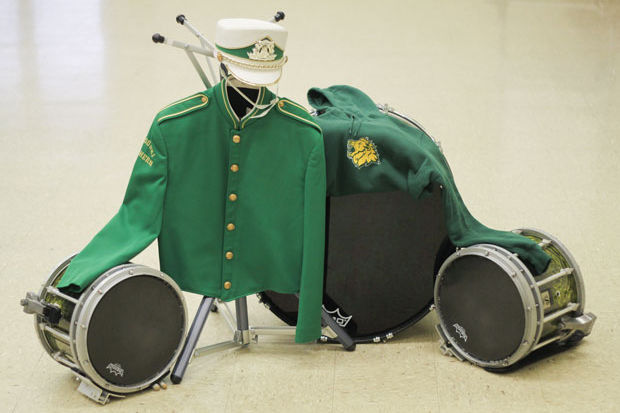 Thanks to a donation from Robert Corley, new uniforms will be ordered to replace the outdated version the band has been using since the 1990s. This semester the band choose to wear matching hooded sweatshirts while waiting on the new uniforms to arrive.