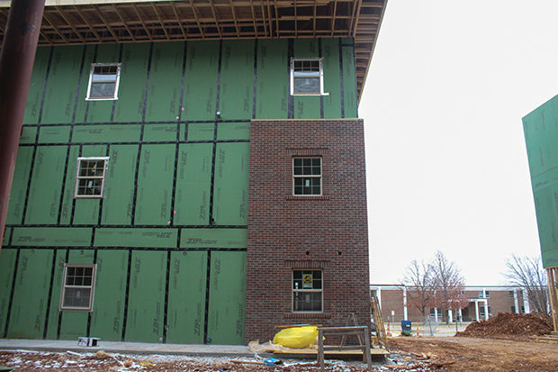 The new residence halls being constructed are on schedule to be finished by  June 2015.