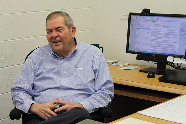 John Tiede, interim vice president of development and director of the Missouri Southern Foundation, talks about his past at Missouri Southern and his goals in his new position while in his office on Thursday, January 15.