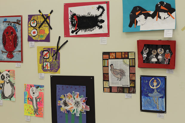 Local+first+and+second+grade+students+have+their+best+works+displayed+at+the+4th+Annual+K-12+Art+Show+in+Spiva+Art+Gallery.+The+gallery+will+be+on+display+until+Feb.+25.