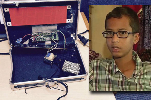 Texas+teen+Ahmed+Mohamed+was+detained+after+a+teacher+believed+he+had+brought+a+bomb+to+school.+It+turned+out+to+be+a+clock+in+a+suitcase.