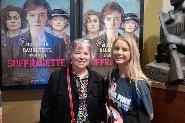 The+Chart+adviser+Olive+Sullivan+and+staff+writer+Phaze+Roeder+were+among+a+group+allowed+to+a+special+screening+of+Suffragette.+The+screening+took+place+at+the+Alamo+Drafthouse+Cinema+in+Austin%2C+Texas.+The+screening+was+part+of+the+Associated+Collegiate+Press+conference.