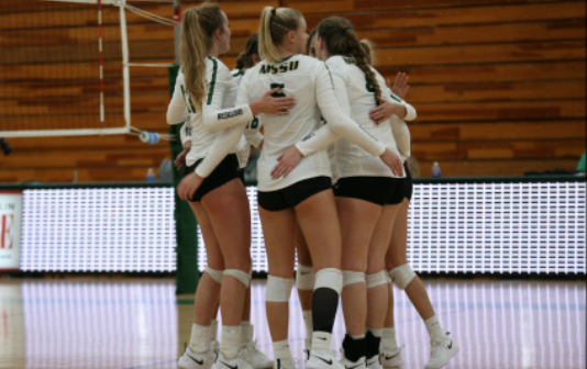 Southern huddling up after scoring against the College of the Ozarks on Sep. 24 