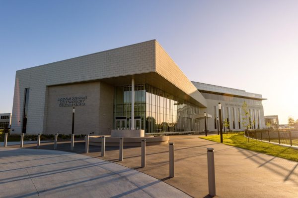 The sun shines on the Roy Blunt Health Science and Innovation Center. April 18, 2026