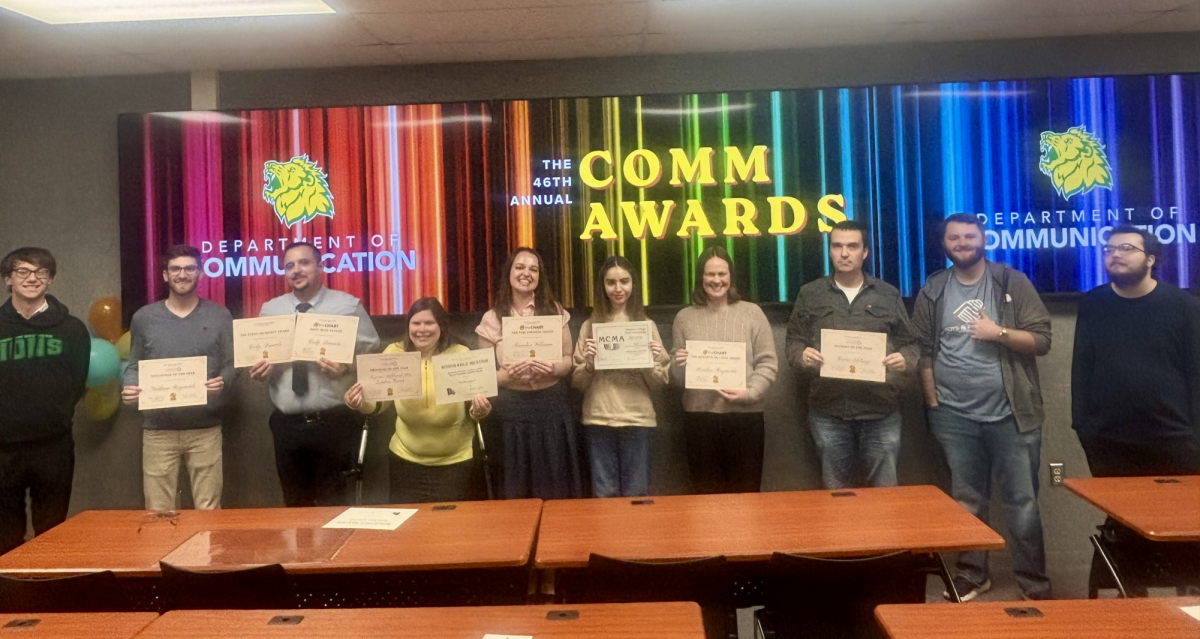 MSSU Department of Communication students were honored during the 2026 Comm Awards, held April 29 in the department's new IDEAS Lab.